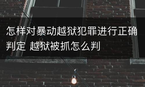 怎样对暴动越狱犯罪进行正确判定 越狱被抓怎么判