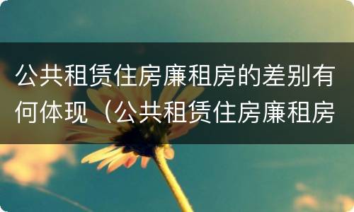 公共租赁住房廉租房的差别有何体现（公共租赁住房廉租房的差别有何体现呢）