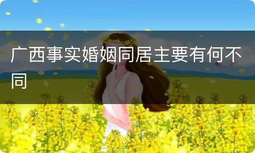 广西事实婚姻同居主要有何不同