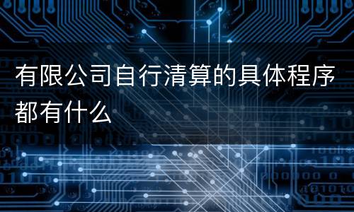 有限公司自行清算的具体程序都有什么