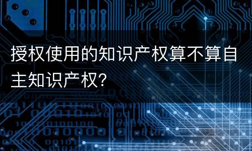 授权使用的知识产权算不算自主知识产权？