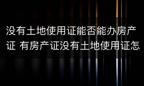 没有土地使用证能否能办房产证 有房产证没有土地使用证怎么办理不动产证