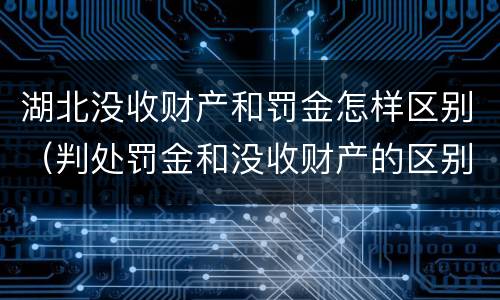 湖北没收财产和罚金怎样区别（判处罚金和没收财产的区别）