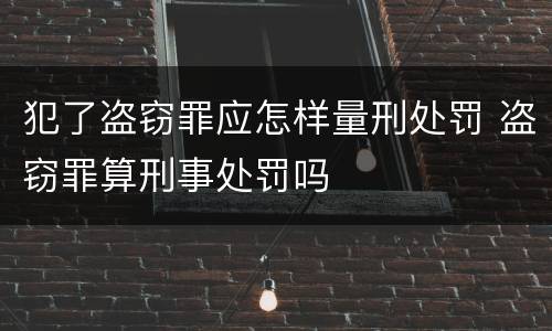 犯了盗窃罪应怎样量刑处罚 盗窃罪算刑事处罚吗