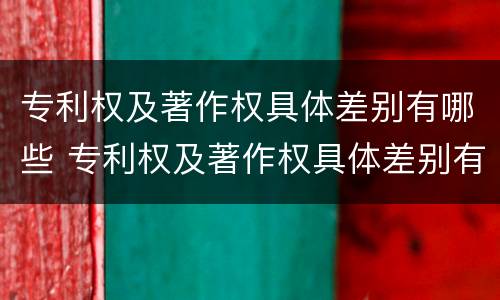 专利权及著作权具体差别有哪些 专利权及著作权具体差别有哪些方面
