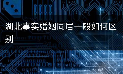 湖北事实婚姻同居一般如何区别