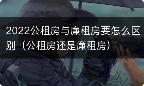 2022公租房与廉租房要怎么区别（公租房还是廉租房）