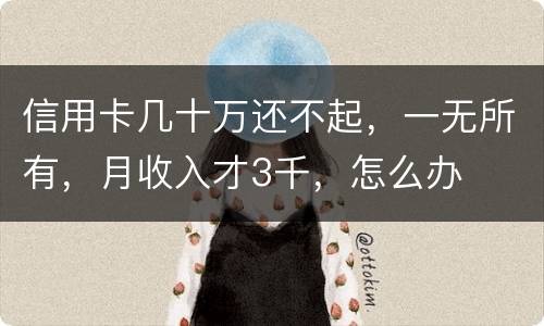信用卡几十万还不起，一无所有，月收入才3千，怎么办