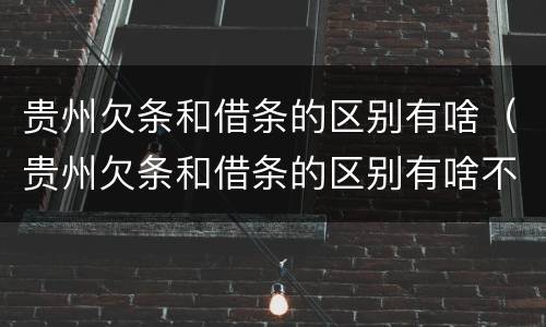 贵州欠条和借条的区别有啥（贵州欠条和借条的区别有啥不一样）
