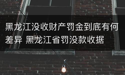 黑龙江没收财产罚金到底有何差异 黑龙江省罚没款收据