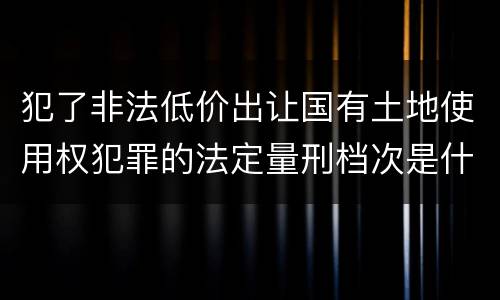 犯了非法低价出让国有土地使用权犯罪的法定量刑档次是什么