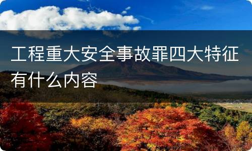 工程重大安全事故罪四大特征有什么内容