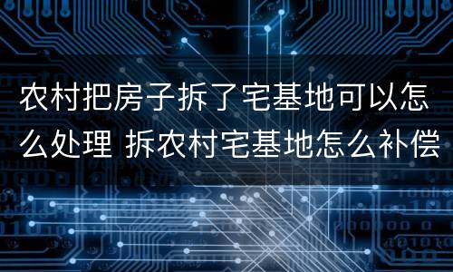 农村把房子拆了宅基地可以怎么处理 拆农村宅基地怎么补偿