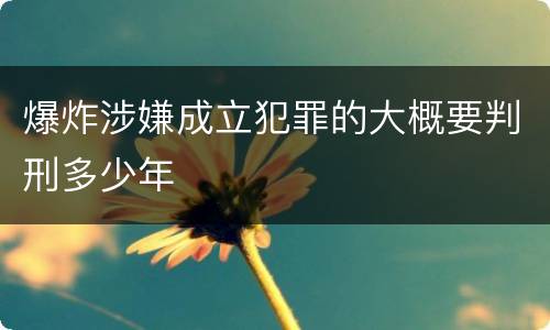 爆炸涉嫌成立犯罪的大概要判刑多少年