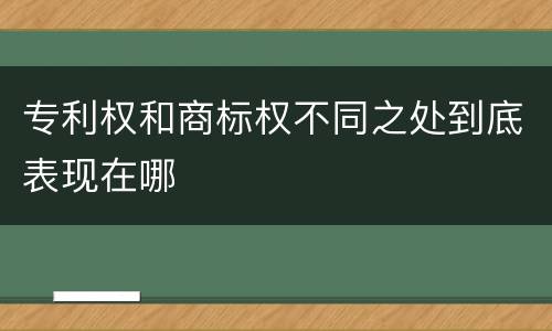 专利权和商标权不同之处到底表现在哪