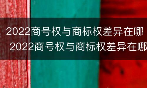 2022商号权与商标权差异在哪 2022商号权与商标权差异在哪查