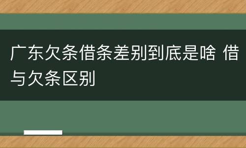 广东欠条借条差别到底是啥 借与欠条区别