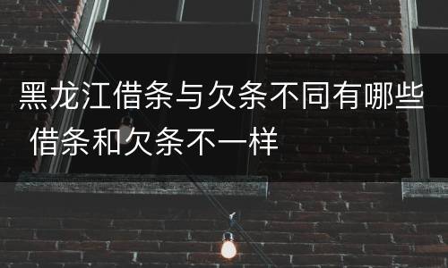 黑龙江借条与欠条不同有哪些 借条和欠条不一样