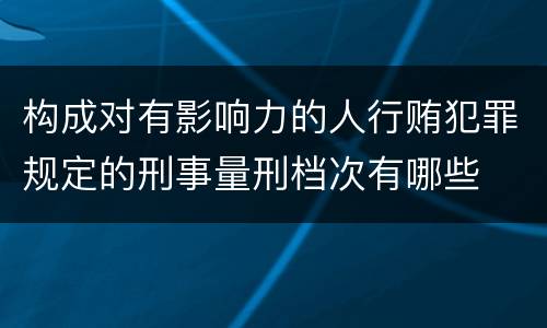 构成对有影响力的人行贿犯罪规定的刑事量刑档次有哪些