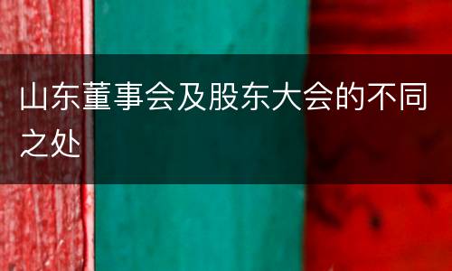山东董事会及股东大会的不同之处