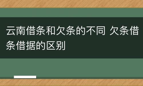 云南借条和欠条的不同 欠条借条借据的区别