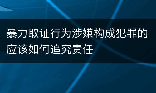 暴力取证行为涉嫌构成犯罪的应该如何追究责任