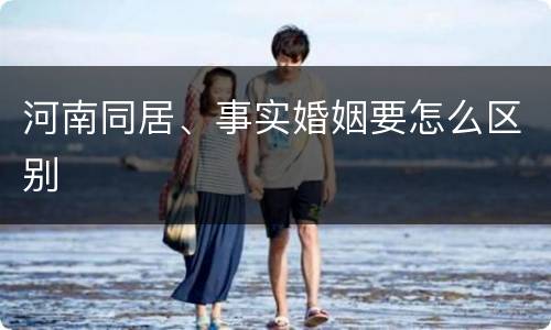河南同居、事实婚姻要怎么区别