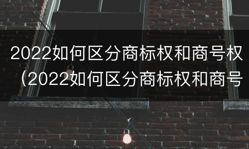 2022如何区分商标权和商号权（2022如何区分商标权和商号权呢）