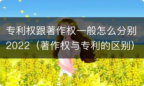 专利权跟著作权一般怎么分别2022（著作权与专利的区别）