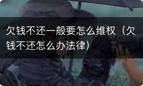 欠钱不还一般要怎么维权（欠钱不还怎么办法律）