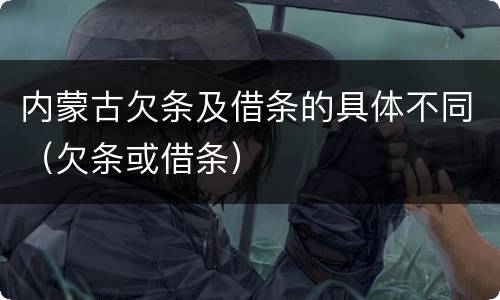 内蒙古欠条及借条的具体不同（欠条或借条）
