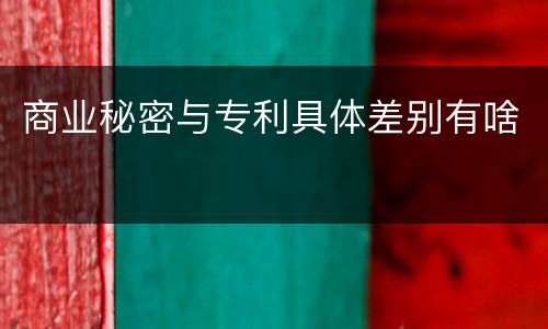 商业秘密与专利具体差别有啥