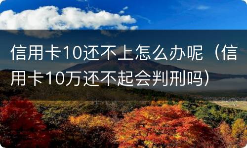 信用卡10还不上怎么办呢（信用卡10万还不起会判刑吗）