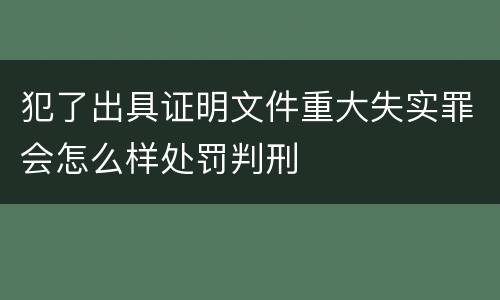 犯了出具证明文件重大失实罪会怎么样处罚判刑