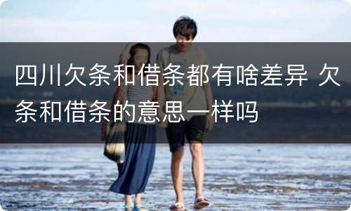 四川欠条和借条都有啥差异 欠条和借条的意思一样吗