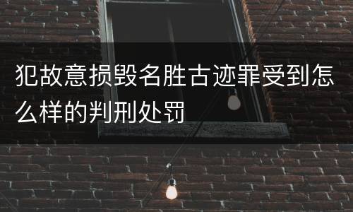 犯故意损毁名胜古迹罪受到怎么样的判刑处罚