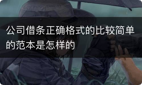 公司借条正确格式的比较简单的范本是怎样的