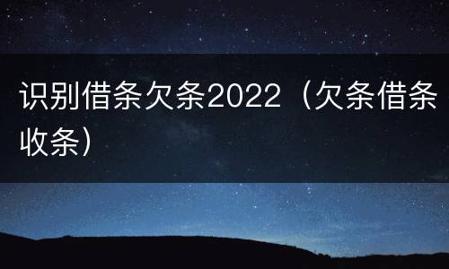 识别借条欠条2022（欠条借条收条）