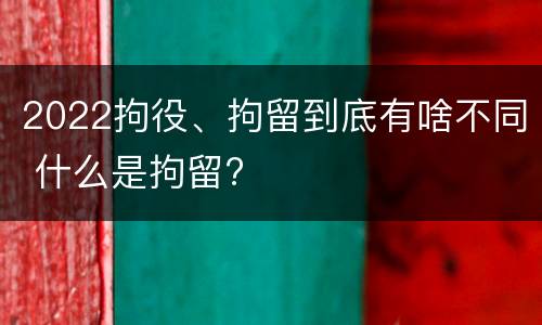 2022拘役、拘留到底有啥不同 什么是拘留?