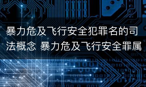 暴力危及飞行安全犯罪名的司法概念 暴力危及飞行安全罪属于什么犯