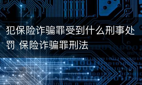 犯保险诈骗罪受到什么刑事处罚 保险诈骗罪刑法