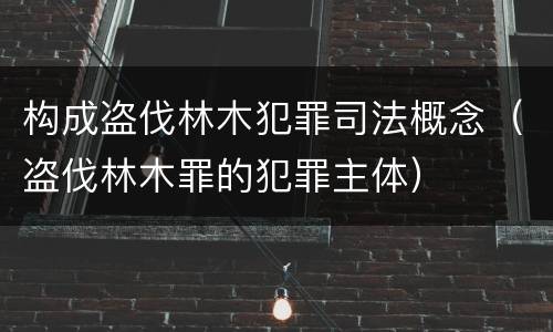 构成盗伐林木犯罪司法概念（盗伐林木罪的犯罪主体）