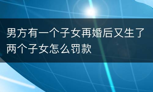 男方有一个子女再婚后又生了两个子女怎么罚款