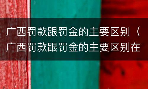 广西罚款跟罚金的主要区别（广西罚款跟罚金的主要区别在哪）