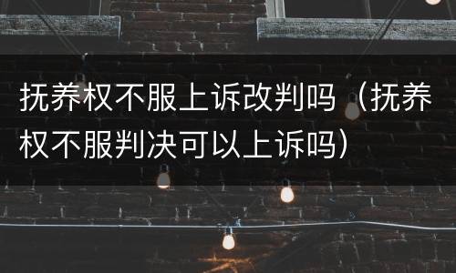 抚养权不服上诉改判吗（抚养权不服判决可以上诉吗）