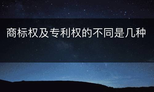 商标权及专利权的不同是几种