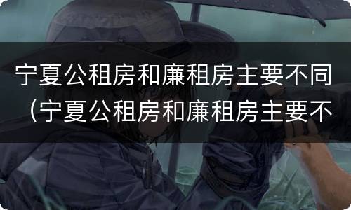 宁夏公租房和廉租房主要不同（宁夏公租房和廉租房主要不同之处）