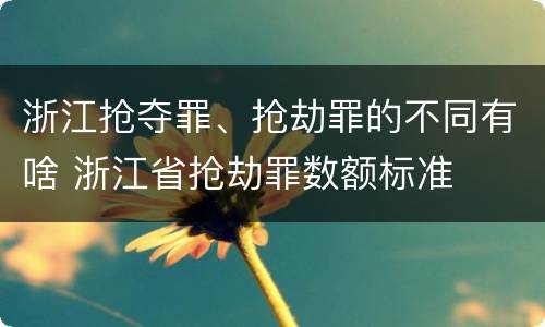 浙江抢夺罪、抢劫罪的不同有啥 浙江省抢劫罪数额标准