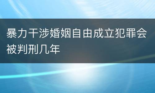 暴力干涉婚姻自由成立犯罪会被判刑几年