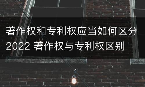 著作权和专利权应当如何区分2022 著作权与专利权区别